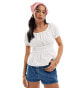 JDY puff sleeve cropped top in white