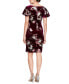 ფოტო #2 პროდუქტის Women's Velvet Floral-Print Sheath Dress