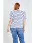 Фото #3 товара Women's Plus Size Stripe Women Knit Shirt
