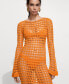 ფოტო #2 პროდუქტის Women's Long Openwork Knitted Dress