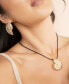 Фото #5 товара Swirled Shell Pendant Black Cord Necklace