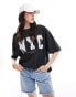 Фото #1 товара ASOS DESIGN oversized t-shirt with NYC graphic in washed charcoal