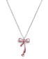 ფოტო #3 პროდუქტის Faux Cultivated Pearl Bowtique Pendant Necklace