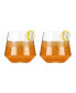 Raye Angled Crystal Tumblers, Set of 2, 12 Oz