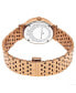 ფოტო #2 პროდუქტის Ladies Quartz Small-second Watch Pink Gold Tone Stainless Steel Bracelet, Black Mother-of-Pearl Dial