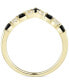 ფოტო #3 პროდუქტის Onyx and White Topaz (1/3 ct. t.w.) Chevron Ring in 14k Gold