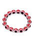 Turkish Translucent Red Evil Eye Glass Bead Stretch Bracelet For Women Rondelle Crystal Spacers For Protection And Good Luck Красный - фото #2