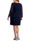 Фото #2 товара Plus Size Cape-Sleeve Lace Sheath Dress