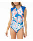 ფოტო #1 პროდუქტის Women's Endurance Zip Front One Piece Swimsuit