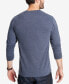 Фото #3 товара Men's Long Sleeve Brushed Jersey Henley T-shirt