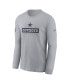 Men's Gray Dallas Cowboys Sideline Performance Long Sleeve T-Shirt