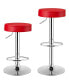 1 PC Round Bar Stool Adjustable Swivel Pub Chair U Leather