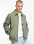 Фото #1 товара ASOS DESIGN oversized lightweight harrington jacket with texture in khaki