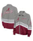 Women's Gray Distressed Alabama Crimson Tide Vintage-Like Throwback Windbreaker Full-Zip Jacket