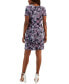 Фото #2 товара Petite Printed Short-Sleeve Sheath Dress