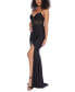 Фото #8 товара Juniors' Strappy Sequinned-Lace Illusion-Corset Maxi Dress