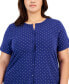 ფოტო #3 პროდუქტის Plus Size 2-Pc. Cotton Cropped Pajamas Set, Created for Macy's