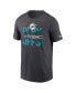 Men's Anthracite Miami Dolphins 2022 NFL Playoffs Iconic T-shirt