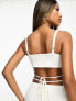 Kaiia waist wrap detail bralette top co-ord in ivory 44 - фото #3