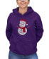 Фото #1 товара Women's Christmas Snowman Word Art Hooded Sweatshirt