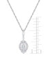 Фото #3 товара Macy's diamond Round & Baguette Halo Cluster 18" Pendant Necklace (1/2 ct. t.w.) in Sterling Silver