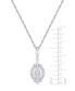 ფოტო #3 პროდუქტის Diamond Round & Baguette Halo Cluster 18" Pendant Necklace (1/2 ct. t.w.) in Sterling Silver