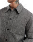 ASOS DESIGN herringbone wool look shacket in grey