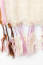 Фото #6 товара Шарф из смесового льна с полосами и бахромой ZARA