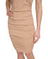 Women's Jacquard Ruched Sleeveless Tank Dress