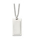 Фото #1 товара Chisel brushed Rectangle Dog Tag Cable Chain Necklace