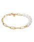 Imitation Pearl and Paperclip Chain Bracelet