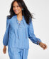 Women's Lace-Up Blouson-Sleeve Top, Created for Macy's