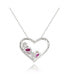Фото #2 товара Suzy Levian New York suzy Levian Sterling Silver Cubic Zirconia Open Heart Mix Cut Cluster Pendant Necklace