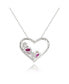 ფოტო #2 პროდუქტის Suzy Levian Sterling Silver Cubic Zirconia Open Heart Mix Cut Cluster Pendant Necklace