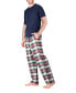 Фото #2 товара Men's Short Sleeve Flannel Pajama Set