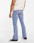 Фото #2 товара ASOS DESIGN stretch flare jeans in vintage light wash blue