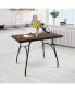Фото #3 товара 43 x 27.5 Inch Industrial Style Dining Table with Adjustable Feet-Rustic Brown