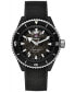 ფოტო #1 პროდუქტის Men's Swiss Automatic Captain Cook Black Rubber Strap Watch 43mm