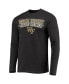 ფოტო #3 პროდუქტის Men's Black, Heathered Charcoal Distressed Wake Forest Demon Deacons Meter Long Sleeve T-shirt and Pants Sleep Set