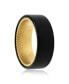 Фото #2 товара Matte Black & Gold Tungsten Ring