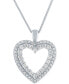 Фото #1 товара Forever Grown Diamonds lab-Created Diamond Heart Pendant Necklace (3/4 ct. t.w.) in Sterling Silver, 16" + 2" extender