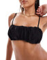 Miss Selfridge ruched detail bikini top in black Черный, 36 - фото #3