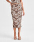 Фото #3 товара Women's Cheetah-Print Textured Midi Skirt, Created for Macy's