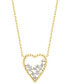 ფოტო #1 პროდუქტის EFFY® Diamond Scattered Cluster Heart 18" Pendant Necklace (1/4 ct. t.w.) in 14k Gold