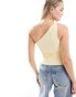 ASOS DESIGN slinky one shoulder asymmetric top in buttermilk Buttermilch, L - EU 44-46 - фото #4