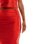 Фото #12 товара ASOS DESIGN co-ord wrap column midaxi skirt in red