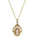 Фото #1 товара 2028 women's Gold Tone Carnelian Cameo Double Locket Spinner Necklace