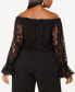 Фото #5 товара Комбинезон Adrianna Papell Off-The-Shoulder Lace Jumpsuit