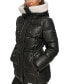 Фото #5 товара Women's Faux-Leather Faux-Shearling Hooded Anorak Puffer Coat