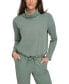 Фото #1 товара Women's Sueded Pique Cowl Neck Top with Drawstring Waistband
